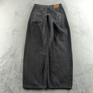Levis Baggy Dad Jeans Womens 28 Black Faded Loose Wide-Leg Grunge Punk Skater